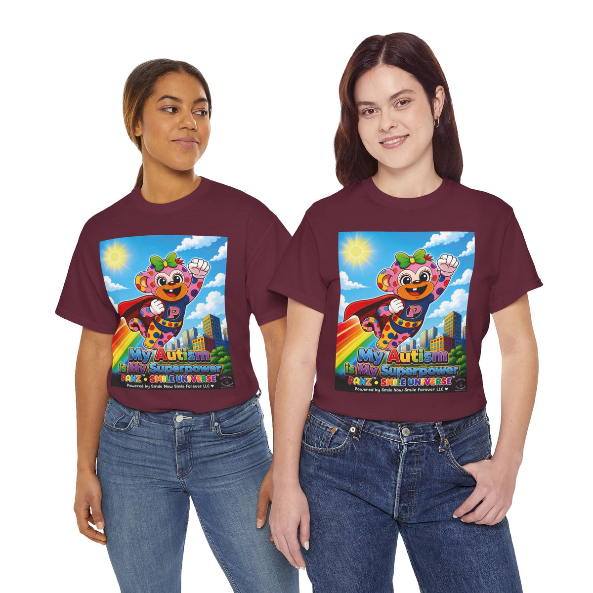 Panz™ Unisex Heavy Cotton™ Tee – "My Autism is My Superpower" Graphic | Smile Universe Collection