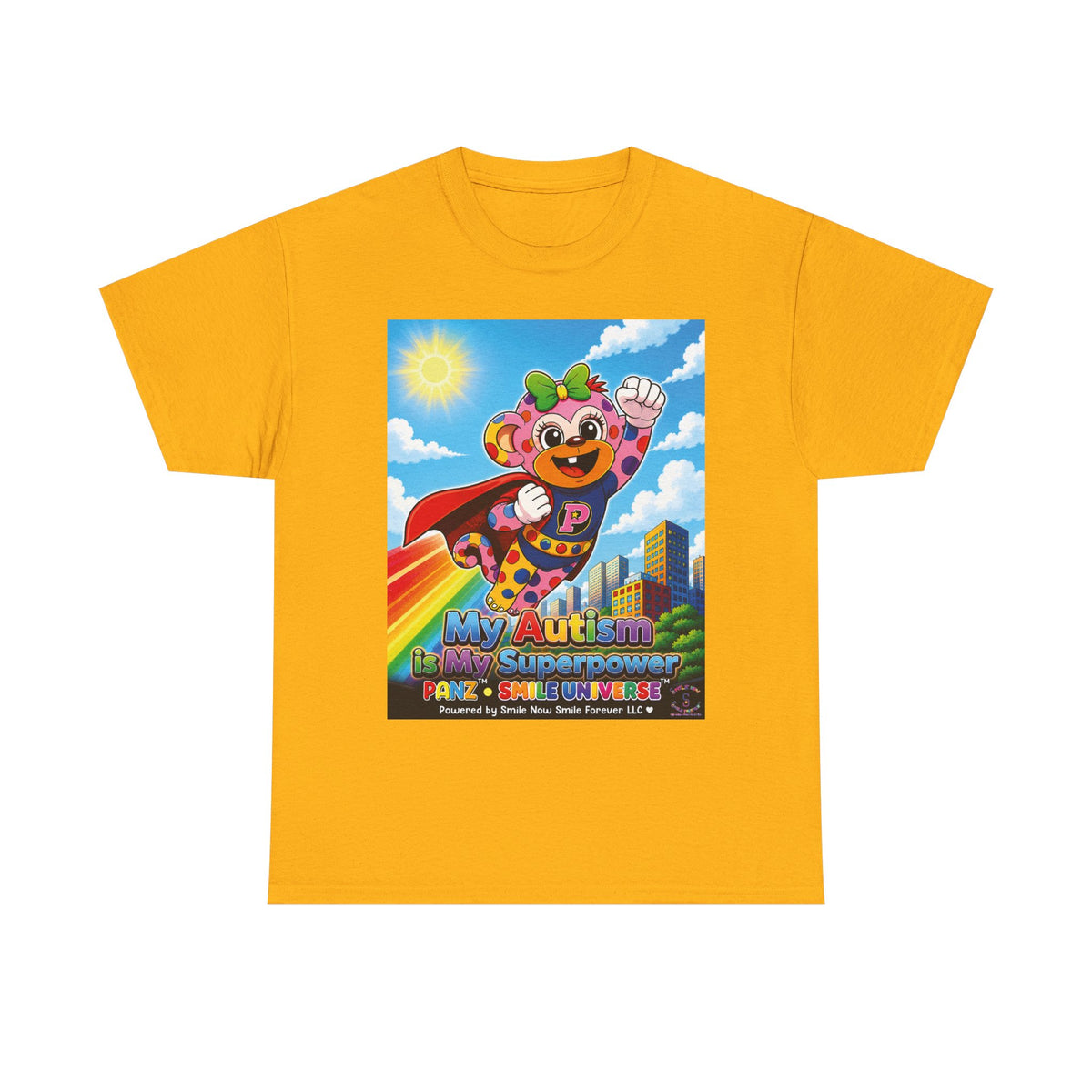 Panz™ Unisex Heavy Cotton™ Tee – "My Autism is My Superpower" Graphic | Smile Universe Collection