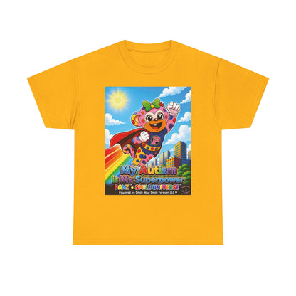 Panz™ Unisex Heavy Cotton™ Tee – "My Autism is My Superpower" Graphic | Smile Universe Collection