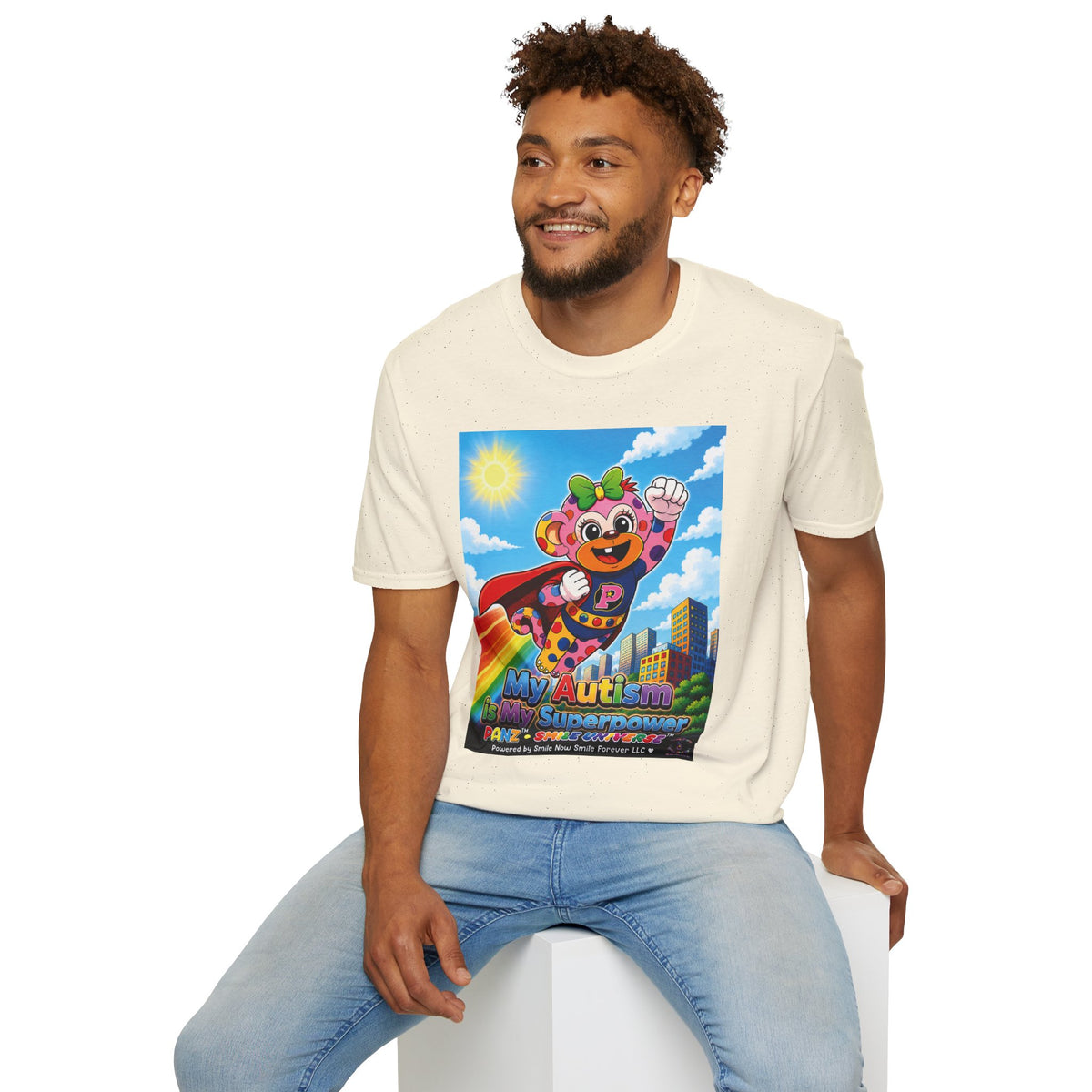 Panz™ Unisex Softstyle T-Shirt – "My Autism is My Superpower" Graphic | Smile Universe Collection