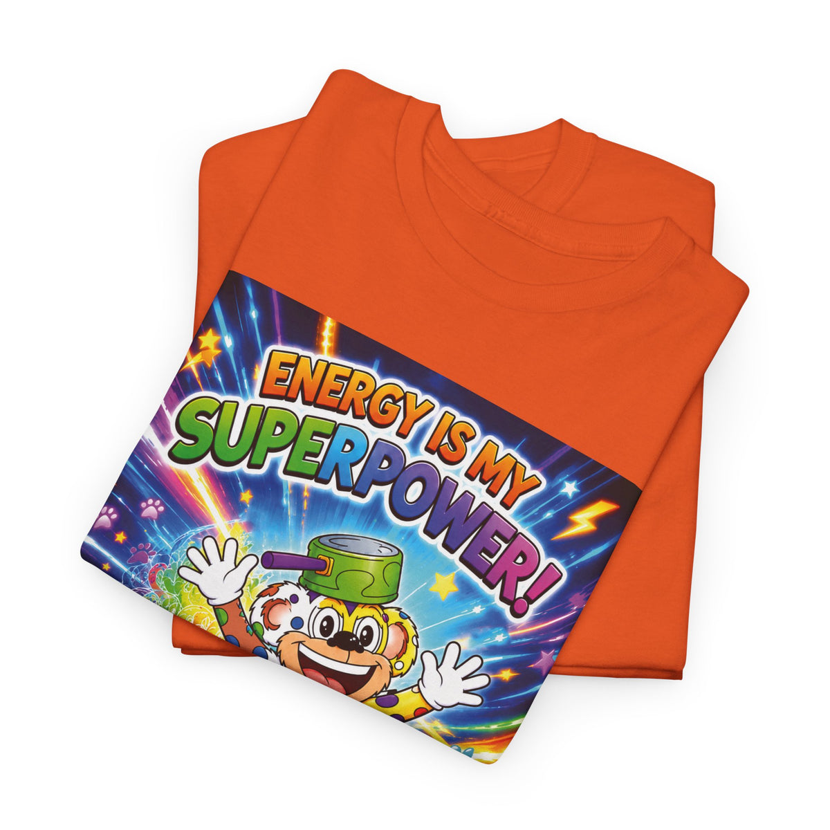 Potz™ Unisex Heavy Cotton™ Tee – "Energy is My Superpower!" Graphic Tee | Smile Universe Collection