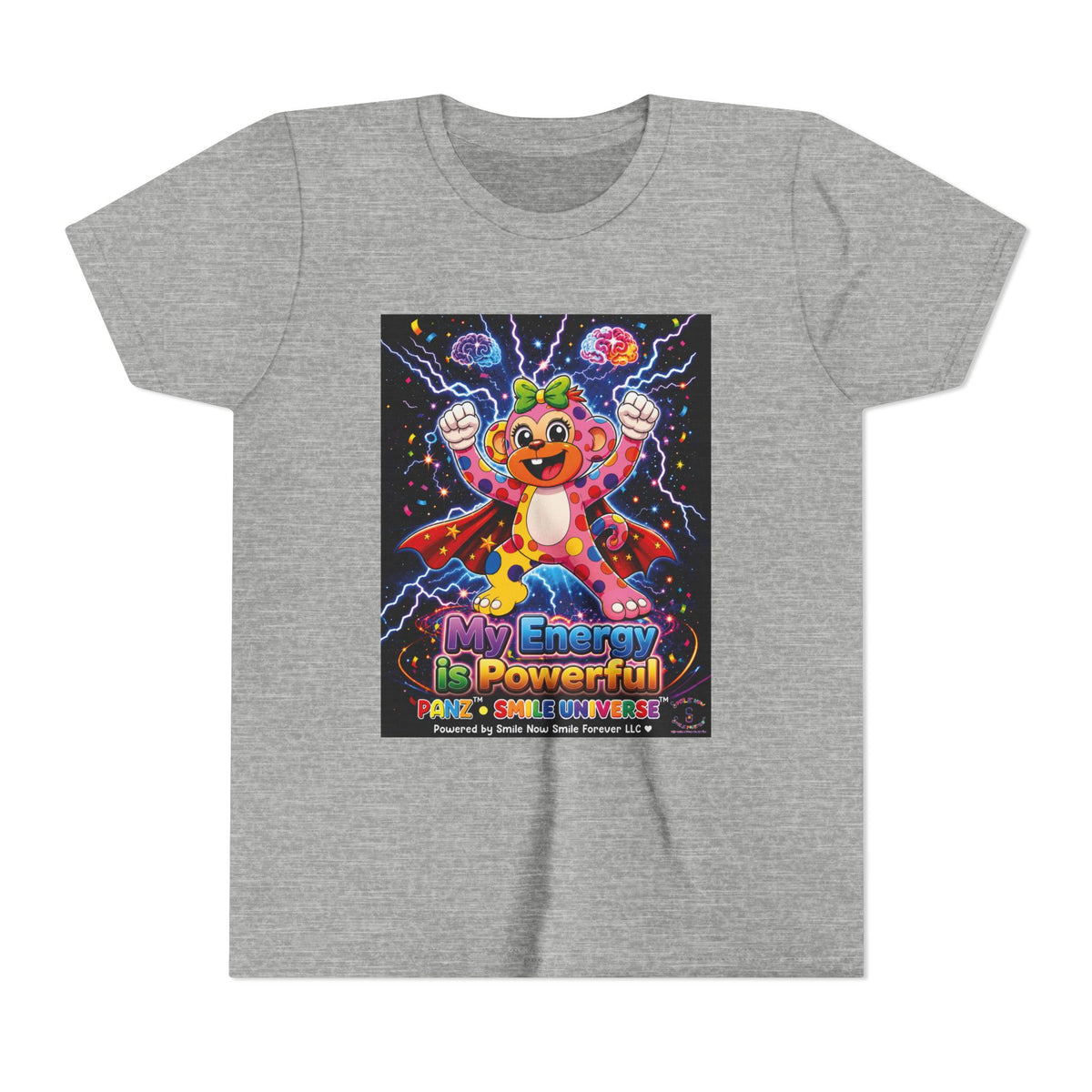 Panz™ Youth Short Sleeve Tee – "My Energy is Powerful" Graphic Tee | Smile Universe Collection