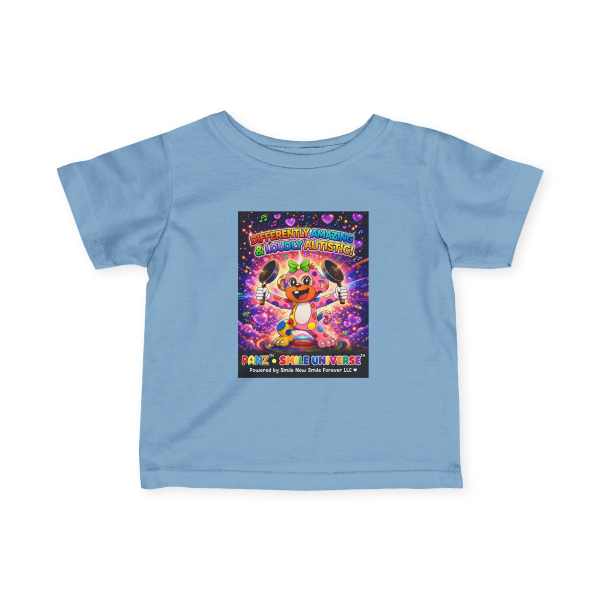 Panz™ Infant Fine Jersey Tee – "Differently Amazing & Loudly Autistic!" Graphic | Smile Universe Collection