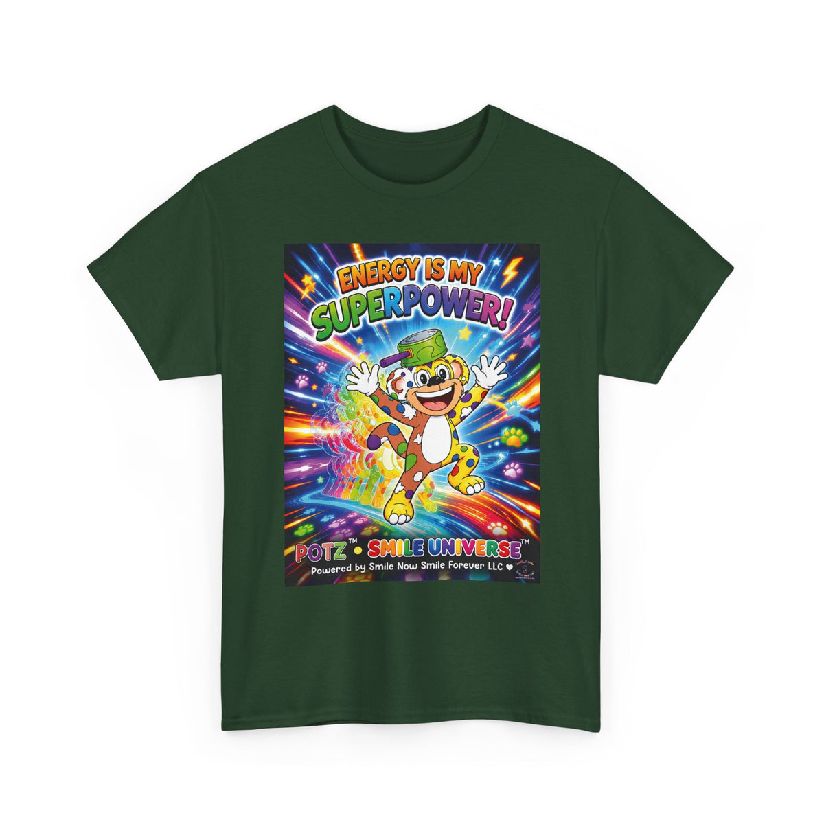 Potz™ Unisex Heavy Cotton™ Tee – "Energy is My Superpower!" Graphic Tee | Smile Universe Collection