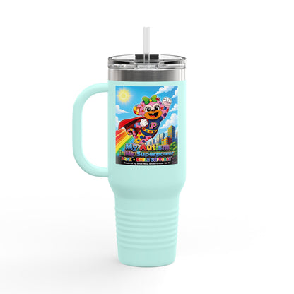 Panz™ 40oz Insulated Travel Mug – "My Autism is My Superpower" Graphic | Smile Universe Collection