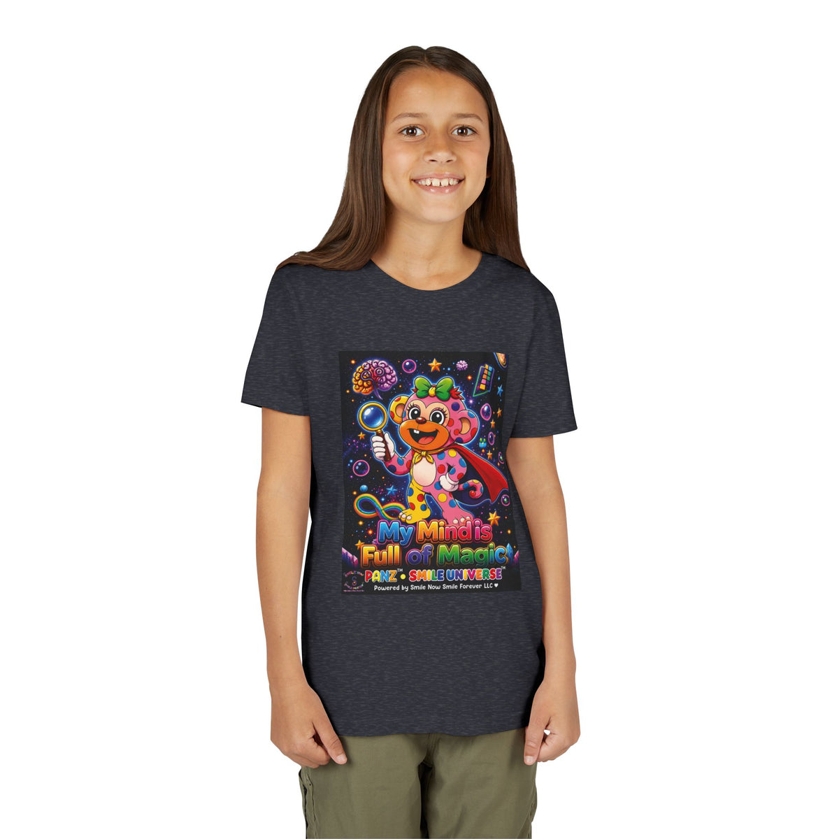 Panz™ Youth Short Sleeve Tee – "My Mind is Full of Magic" Graphic | Smile Universe Collection