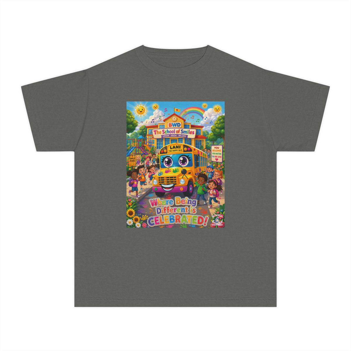 Lani™ Youth Midweight Tee – "Where Being Different is CELEBRATED!" Graphic Shirt