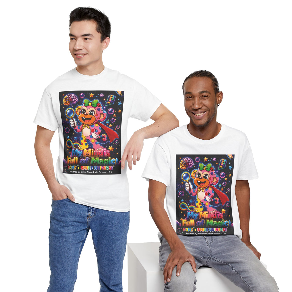 Panz™ Unisex Heavy Cotton™ Tee – "My Mind is Full of Magic" Graphic | Smile Universe Collection