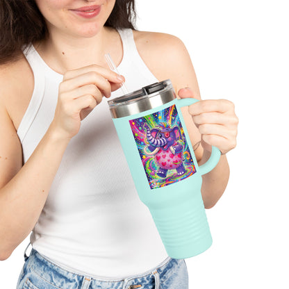 Piklez™ 40oz Insulated Travel Mug – "Born to Celebrate!" Graphic | Smile Universe Collection