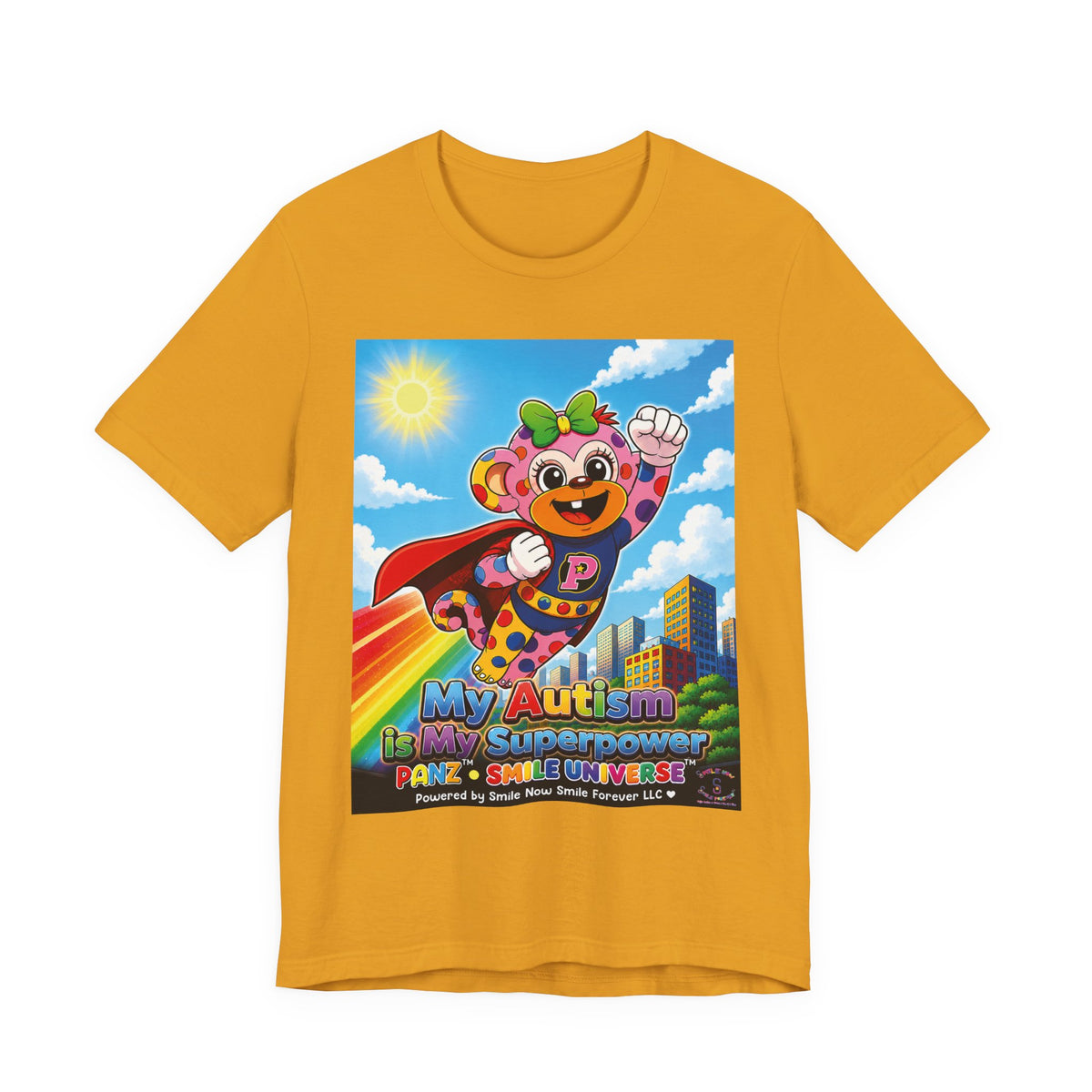 Panz™ Unisex Jersey Short Sleeve Tee – "My Autism is My Superpower" Graphic | Smile Universe Collection
