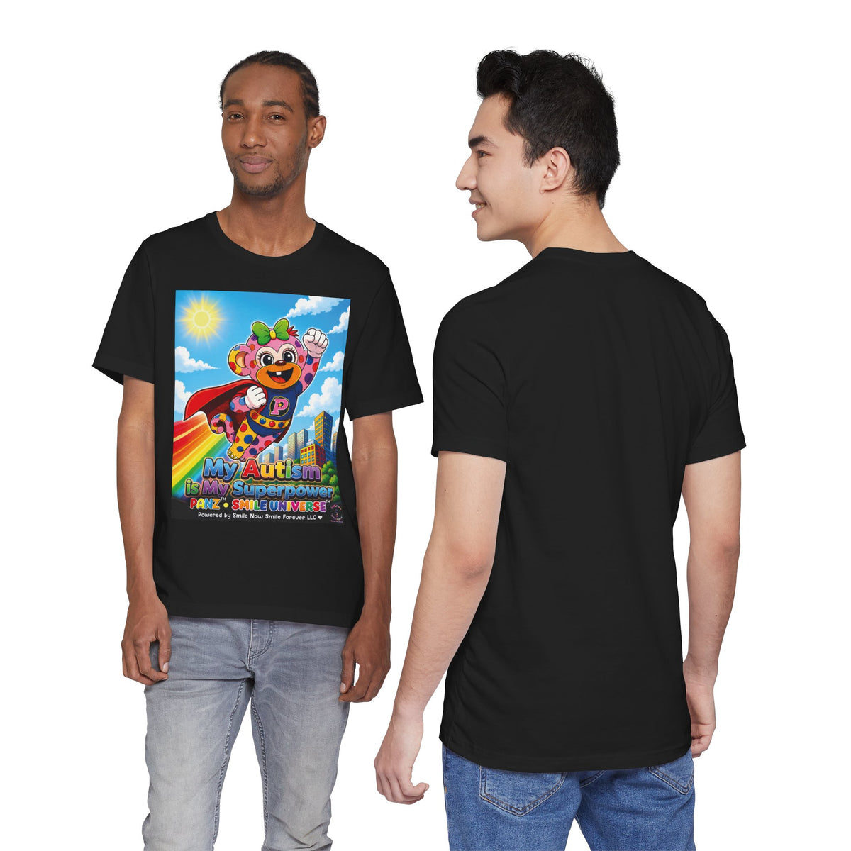 Panz™ Unisex Jersey Short Sleeve Tee – "My Autism is My Superpower" Graphic | Smile Universe Collection