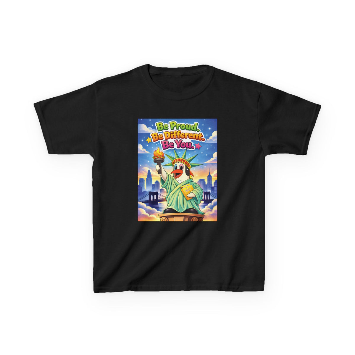 TuBz™M "Be Proud. Be Different. Be You." Kids T-Shirt - Inspirational Graphic Tee