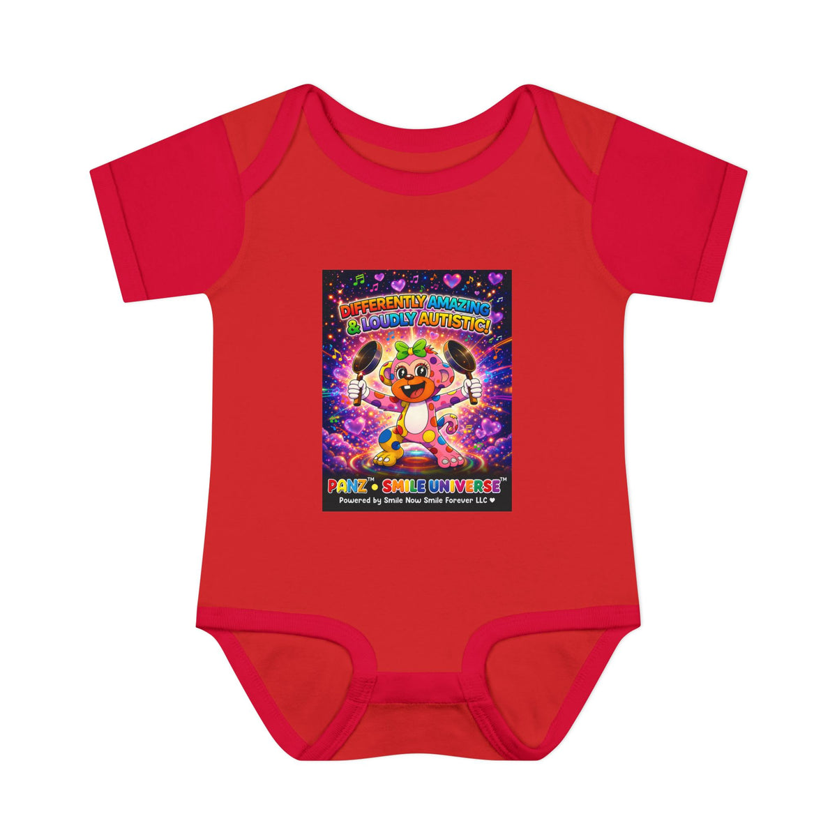 Panz™ Infant Baby Rib Bodysuit – "Differently Amazing & Loudly Autistic!" Graphic | Smile Universe Collection