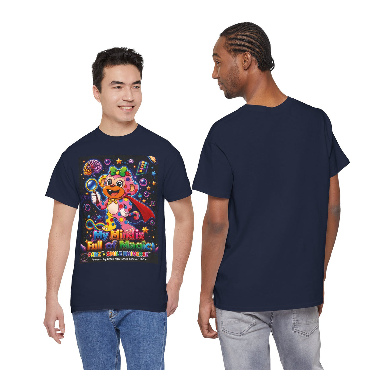 Panz™ Unisex Heavy Cotton™ Tee – "My Mind is Full of Magic" Graphic | Smile Universe Collection