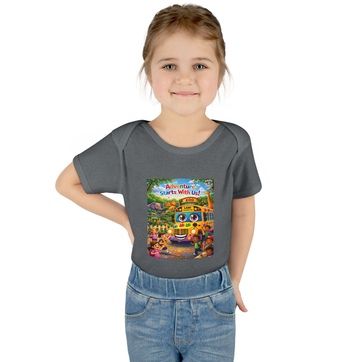 Lani™ Infant Baby Rib Bodysuit – "Adventure Starts With Us!" Graphic
