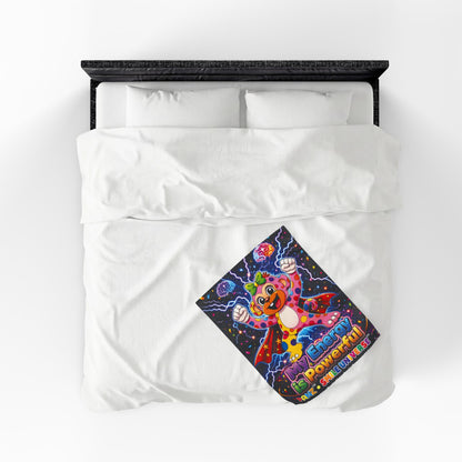 Panz™ Velveteen Plush Blanket – "My Energy is Powerful" Graphic Throw | Smile Universe Collection