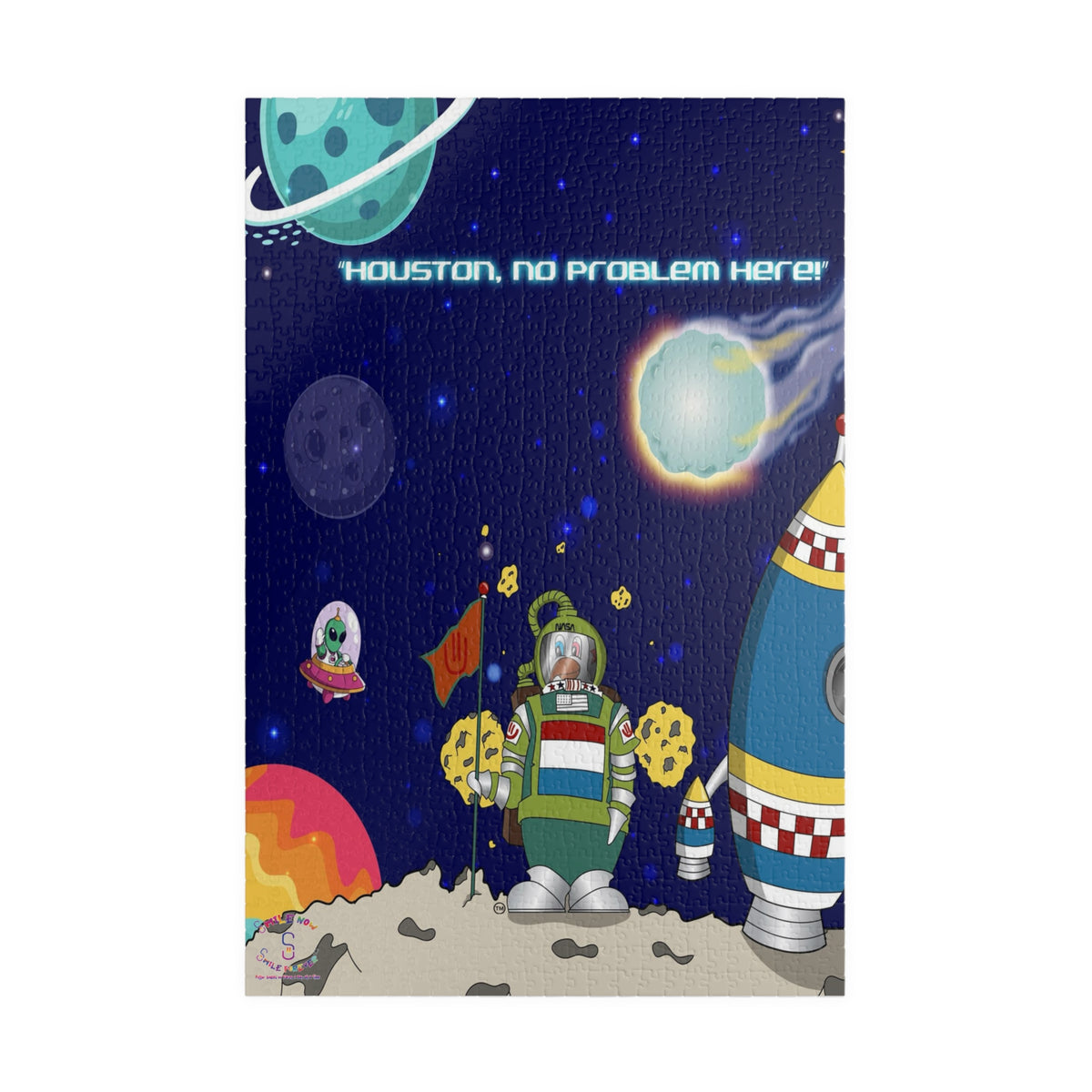 TuBz™ Puzzle (110, 252, 520 & 1014-piece) – "Houston, No Problem Here!" Graphic | Smile Universe Collection