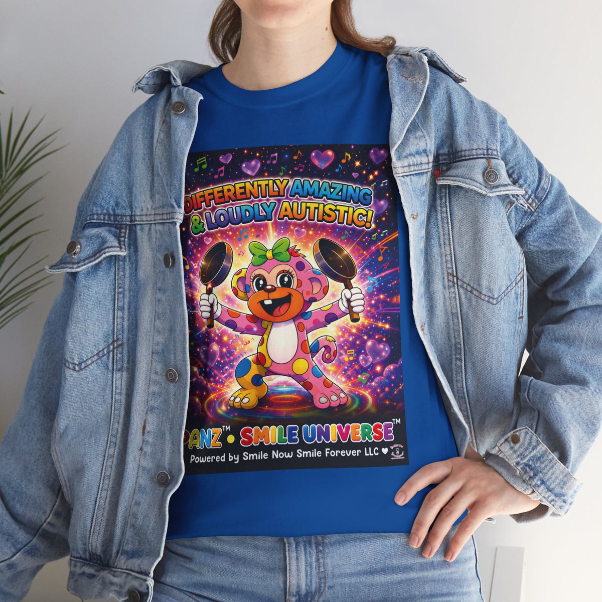 Panz™ Unisex Heavy Cotton™ Tee – "Differently Amazing & Loudly Autistic!" Graphic | Smile Universe Collection