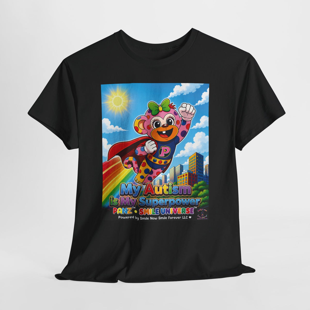Panz™ Unisex Heavy Cotton™ Tee – "My Autism is My Superpower" Graphic | Smile Universe Collection