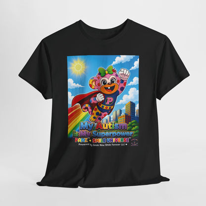 Panz™ Unisex Heavy Cotton™ Tee – "My Autism is My Superpower" Graphic | Smile Universe Collection