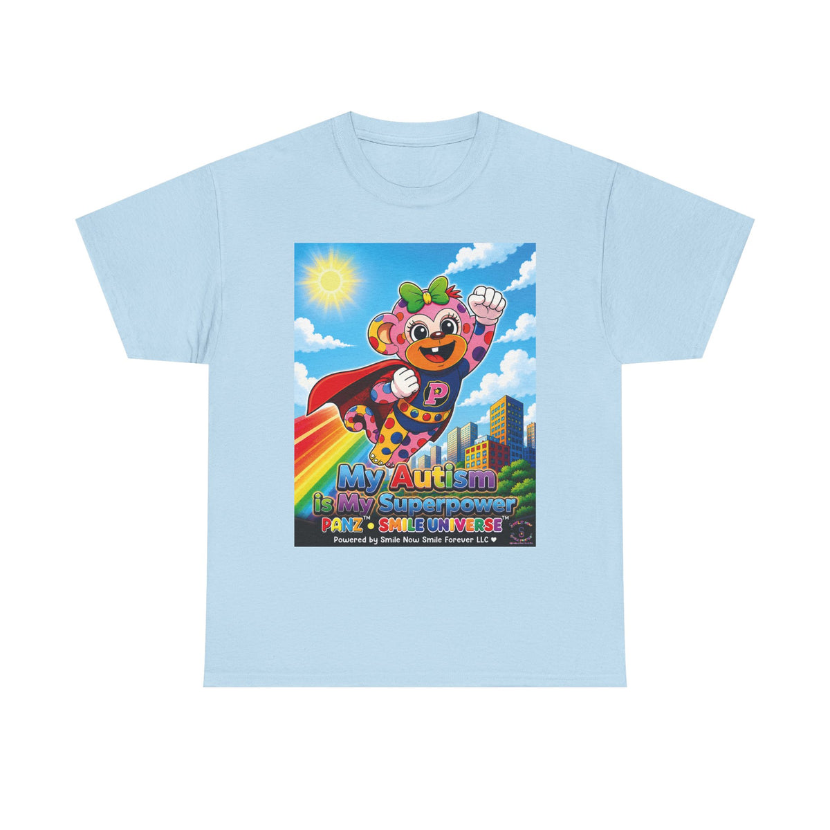 Panz™ Unisex Heavy Cotton™ Tee – "My Autism is My Superpower" Graphic | Smile Universe Collection