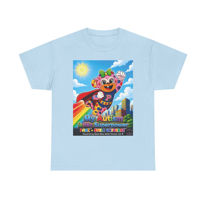 Panz™ Unisex Heavy Cotton™ Tee – "My Autism is My Superpower" Graphic | Smile Universe Collection