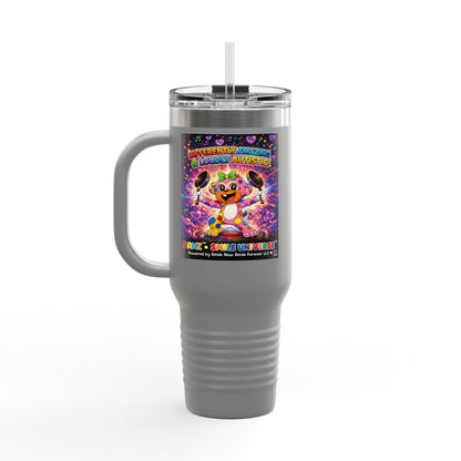 Panz™ 40oz Insulated Travel Mug – "Differently Amazing & Loudly Autistic!" Graphic | Smile Universe Collection