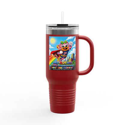 Panz™ 40oz Insulated Travel Mug – "My Autism is My Superpower" Graphic | Smile Universe Collection