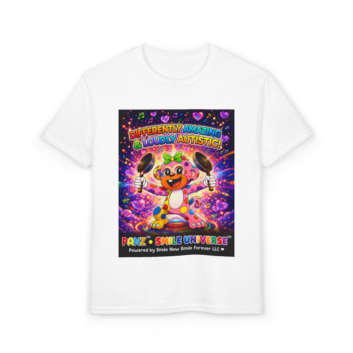Panz™ Youth DryBlend® T-Shirt – "Differently Amazing & Loudly Autistic!" Graphic | Smile Universe Collection