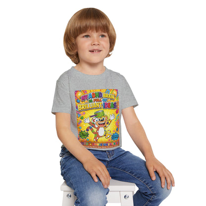 Potz™ Heavy Cotton™ Toddler T-Shirt – "My ADHD Brain is Full of Brilliant Ideas!" Graphic Tee | Smile Universe Collection