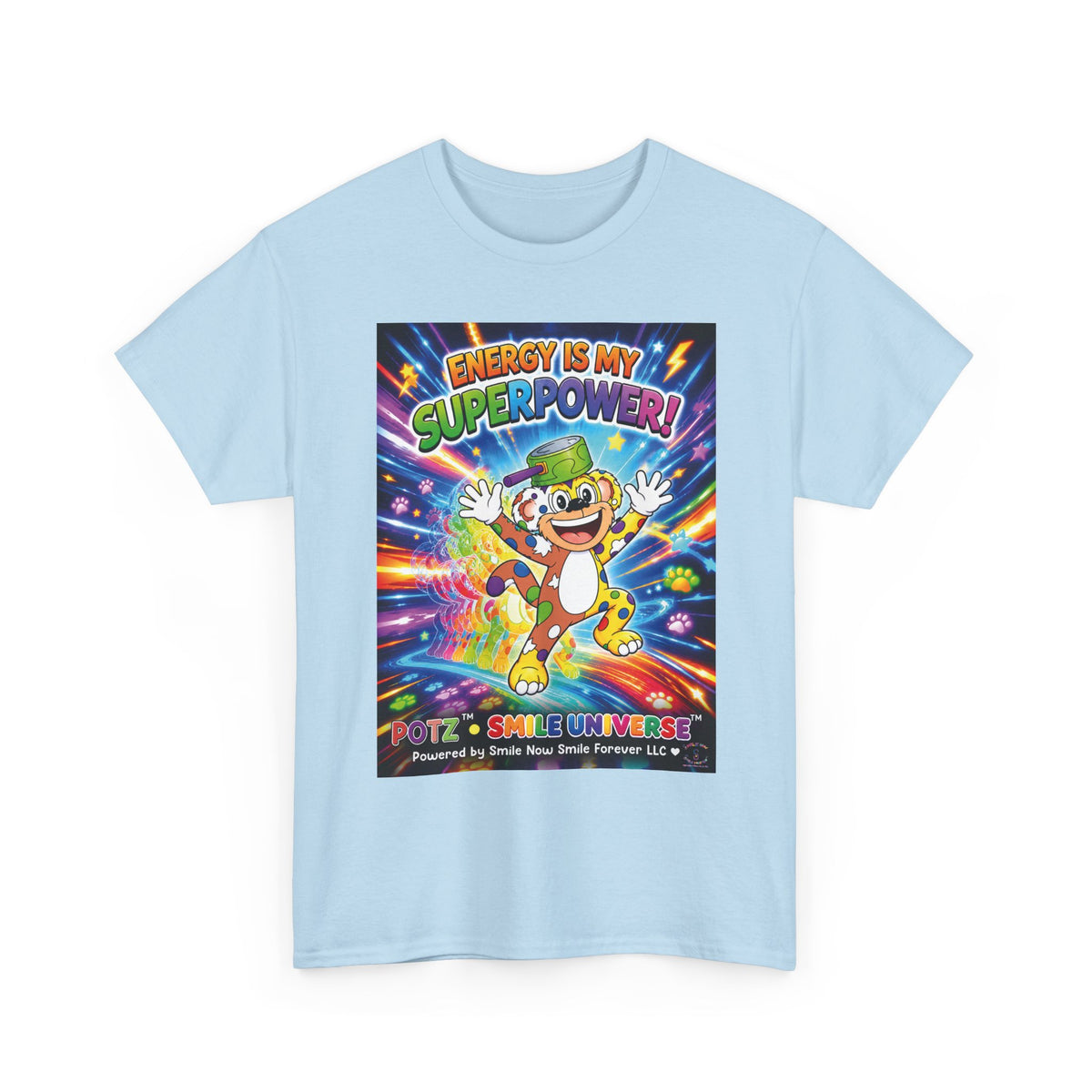 Potz™ Unisex Heavy Cotton™ Tee – "Energy is My Superpower!" Graphic Tee | Smile Universe Collection
