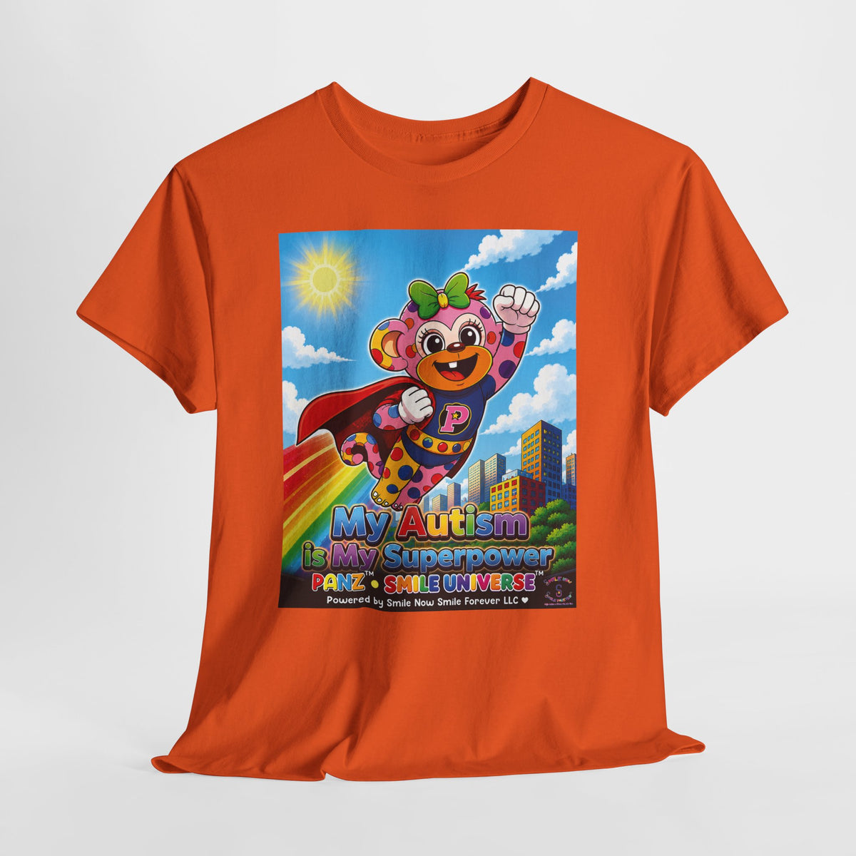 Panz™ Unisex Heavy Cotton™ Tee – "My Autism is My Superpower" Graphic | Smile Universe Collection