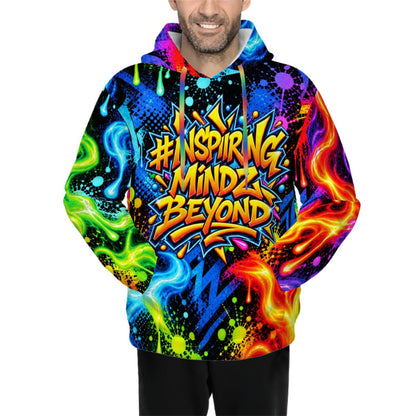 BWD “Inspiring Mindz Beyond™” Men’s AOP Pullover Hoodie — Neon Flow