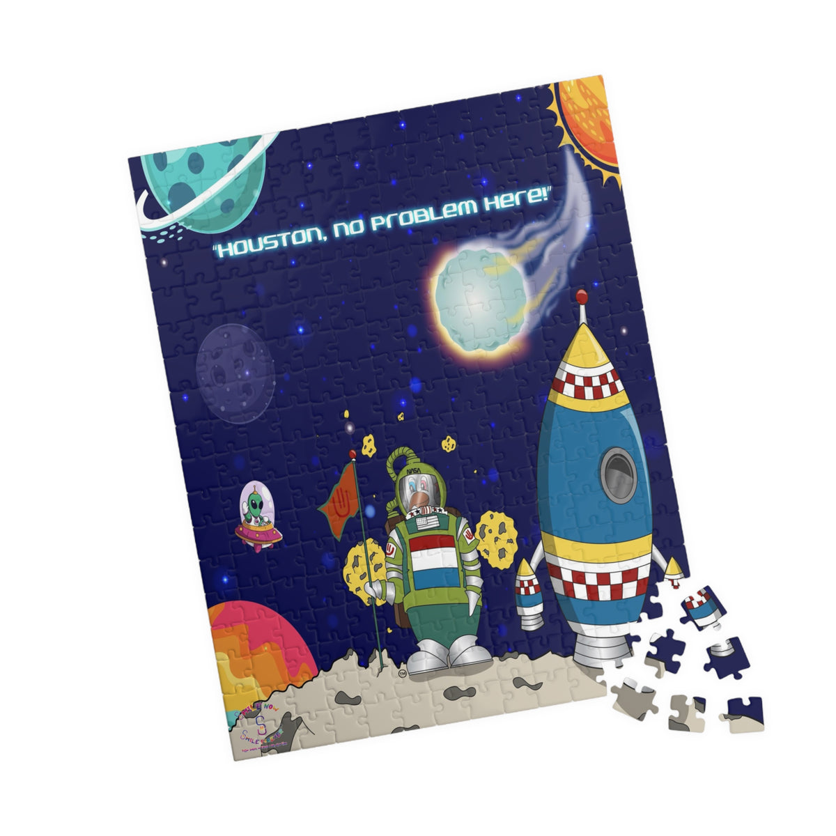 TuBz™ Puzzle (110, 252, 520 & 1014-piece) – "Houston, No Problem Here!" Graphic | Smile Universe Collection