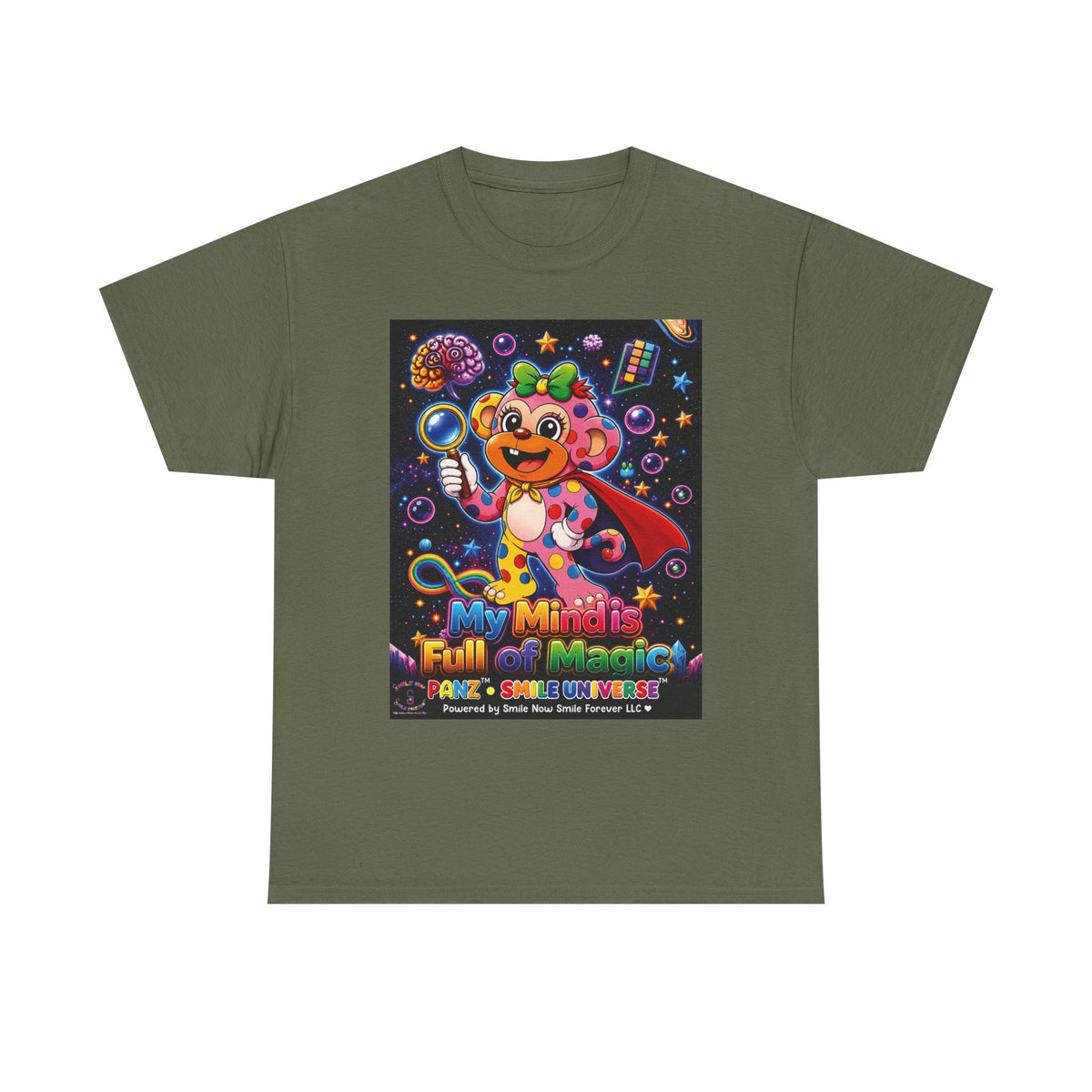 Panz™ Unisex Heavy Cotton™ Tee – "My Mind is Full of Magic" Graphic | Smile Universe Collection