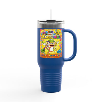 Potz™ Insulated Travel Mug 40oz – "My ADHD Brain is Full of Brilliant Ideas!" Graphic Tumbler | Smile Universe Collection
