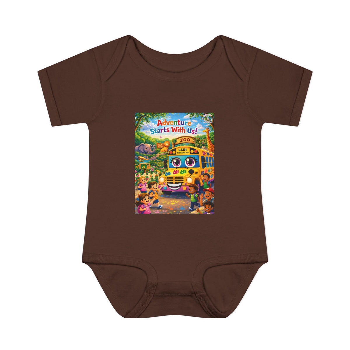 Lani™ Infant Baby Rib Bodysuit – "Adventure Starts With Us!" Graphic