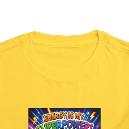 Potz™ Toddler Short Sleeve Tee – "Energy is My Superpower!" Graphic Tee | Smile Universe Collection