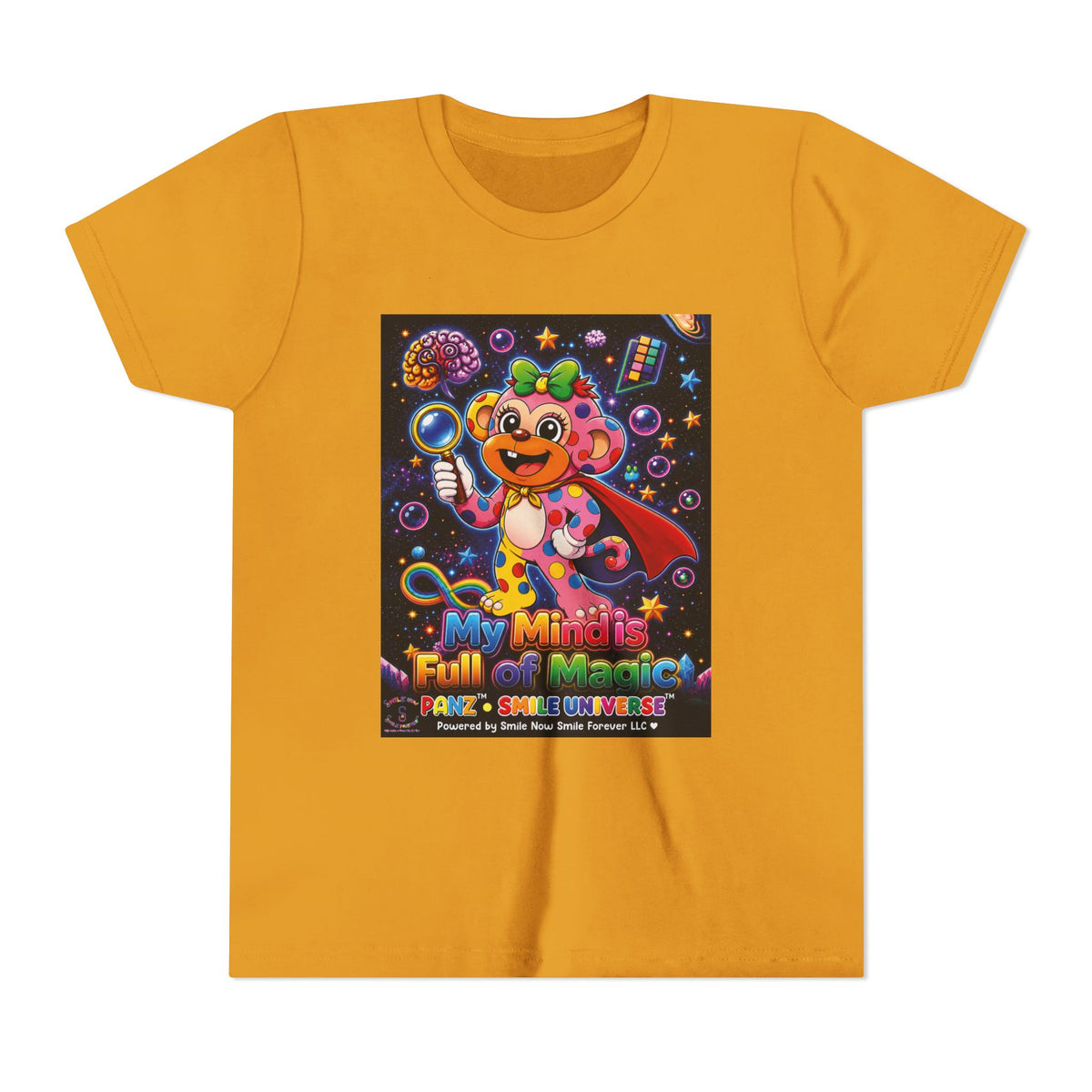 Panz™ Youth Short Sleeve Tee – "My Mind is Full of Magic" Graphic | Smile Universe Collection