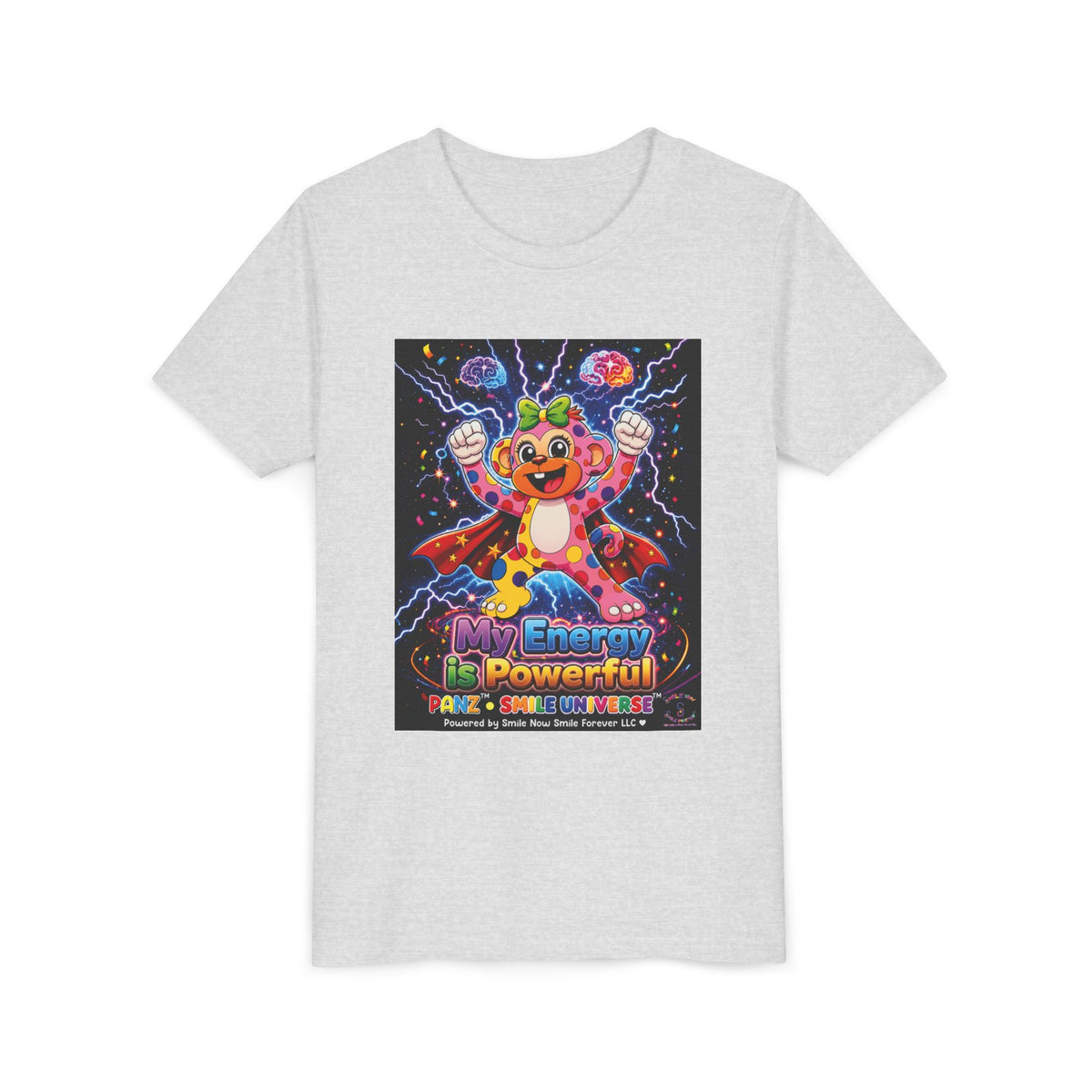 Panz™ Youth Short Sleeve Tee – "My Energy is Powerful" Graphic Tee | Smile Universe Collection