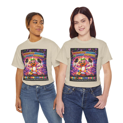 Panz™ Unisex Heavy Cotton™ Tee – "Differently Amazing & Loudly Autistic!" Graphic | Smile Universe Collection