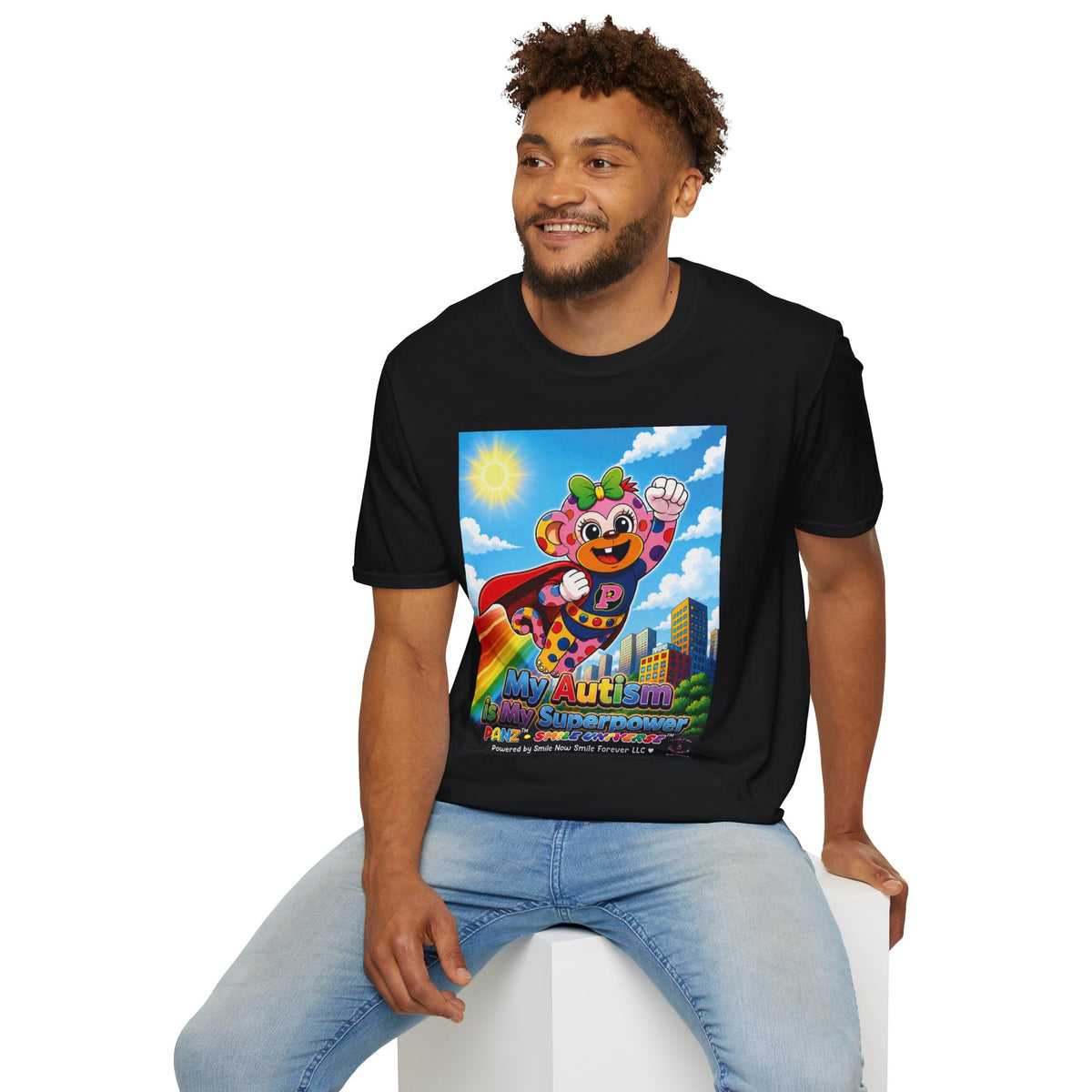 Panz™ Unisex Softstyle T-Shirt – "My Autism is My Superpower" Graphic | Smile Universe Collection