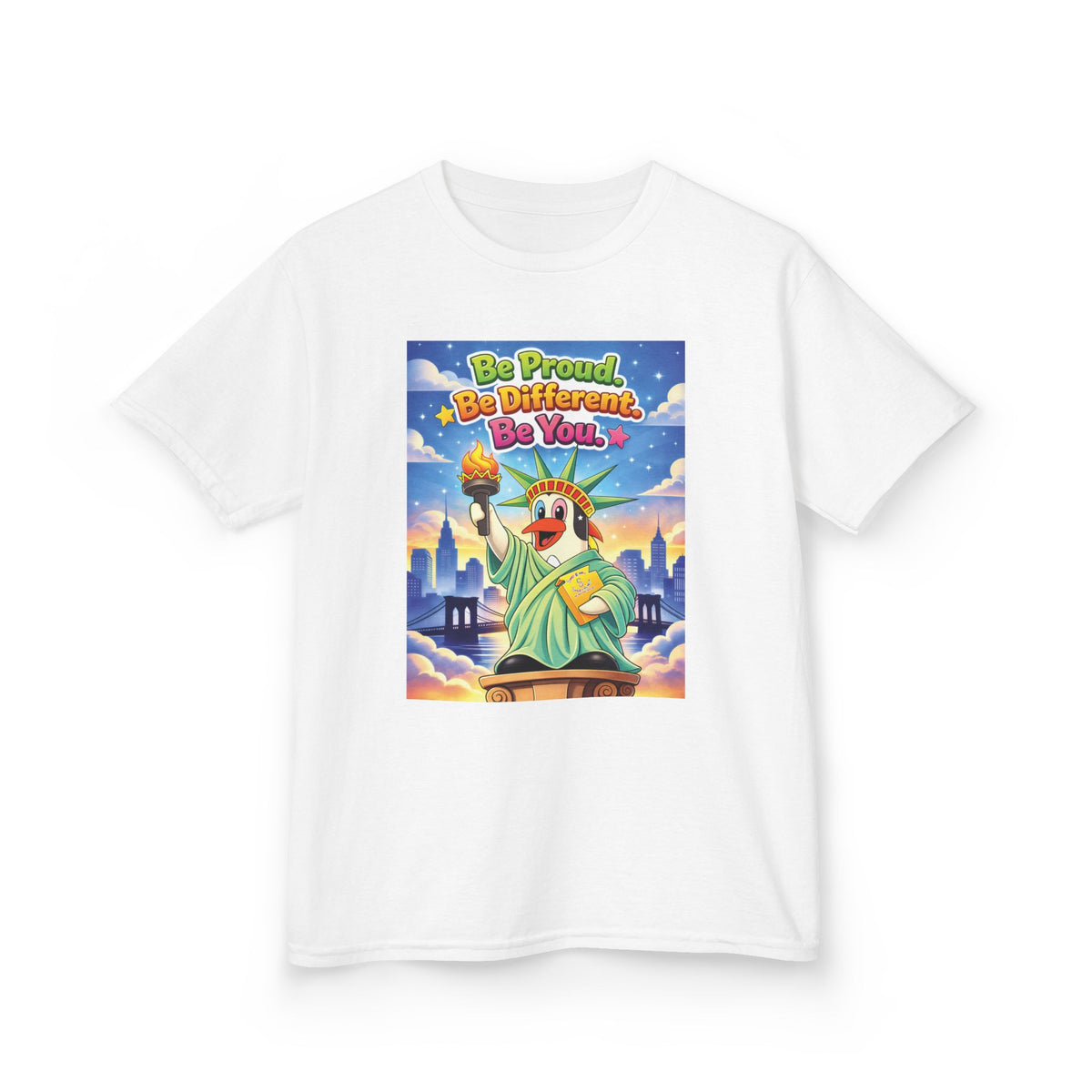 TuBz™M "Be Proud. Be Different. Be You." Kids T-Shirt - Inspirational Graphic Tee