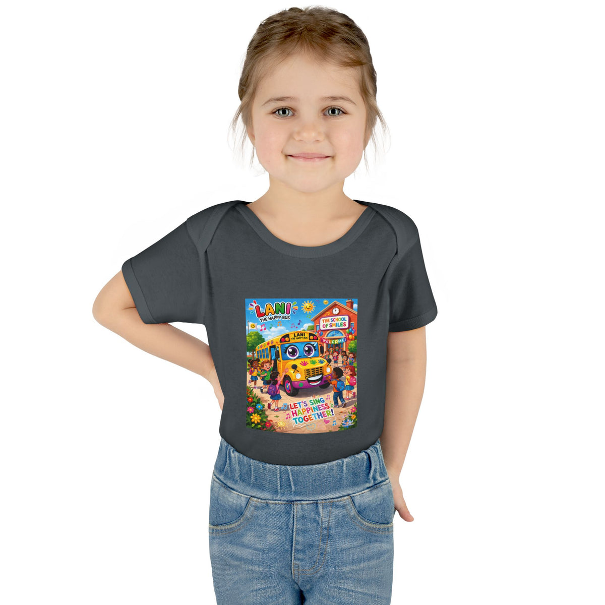 Lani™ Infant Baby Rib Bodysuit – "Let's Sing Happiness Together!" Graphic
