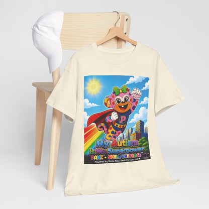 Panz™ Unisex Heavy Cotton™ Tee – "My Autism is My Superpower" Graphic | Smile Universe Collection