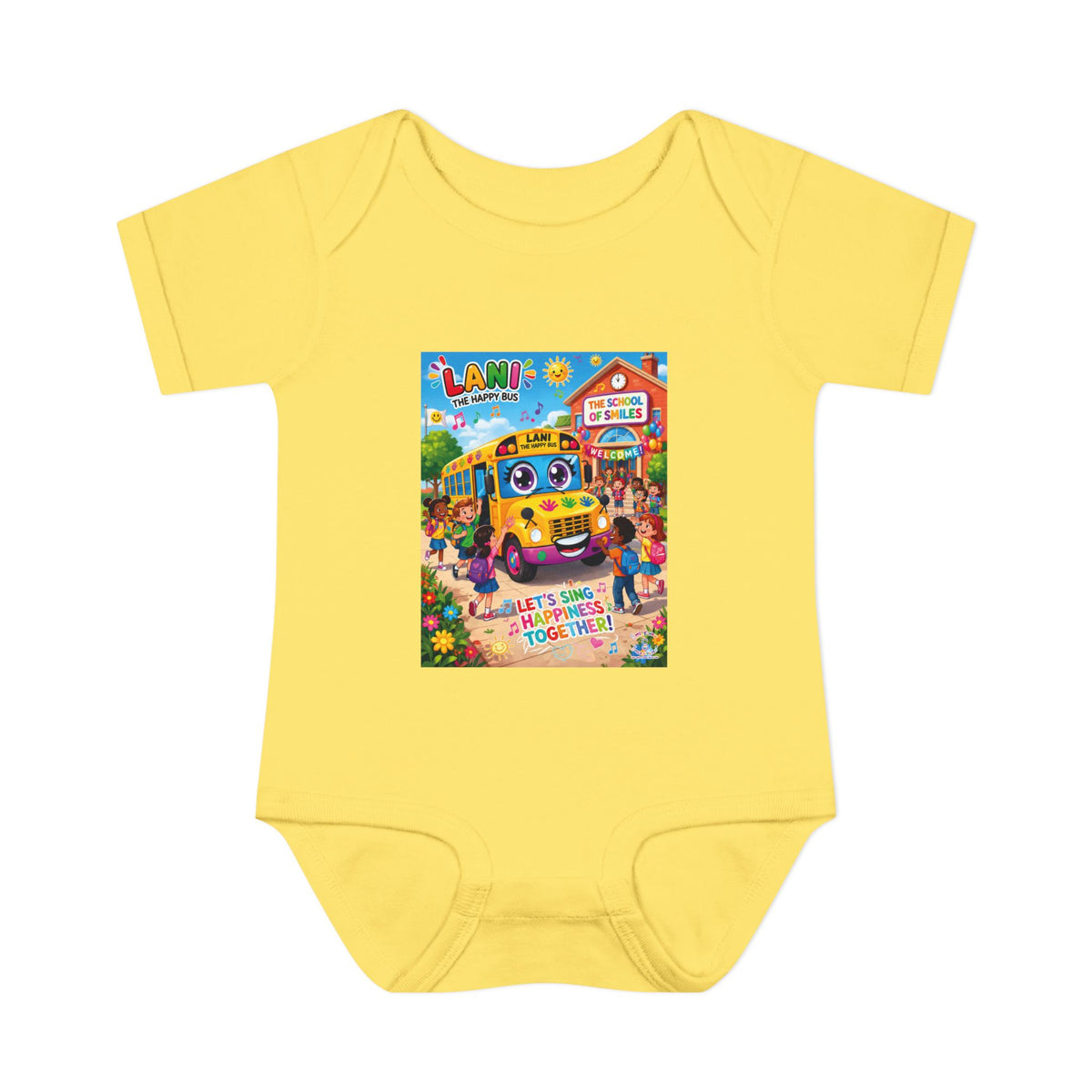 Lani™ Infant Baby Rib Bodysuit – "Let's Sing Happiness Together!" Graphic