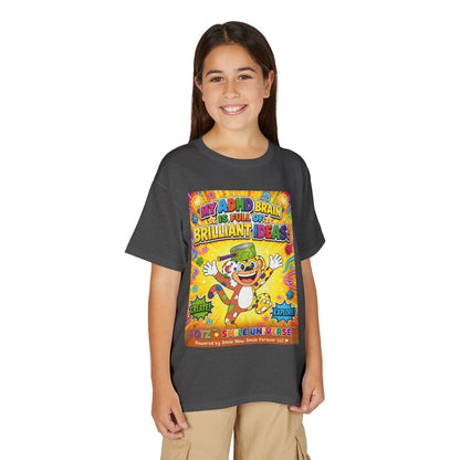 Potz™ Youth DryBlend® T-Shirt – "My ADHD Brain is Full of Brilliant Ideas!" Graphic Tee | Smile Universe Collection