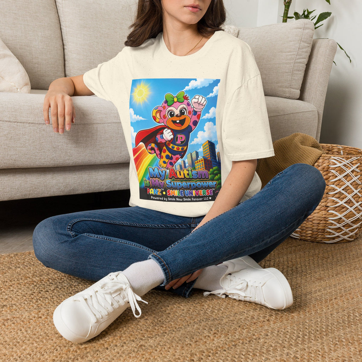 Panz™ Unisex Softstyle T-Shirt – "My Autism is My Superpower" Graphic | Smile Universe Collection