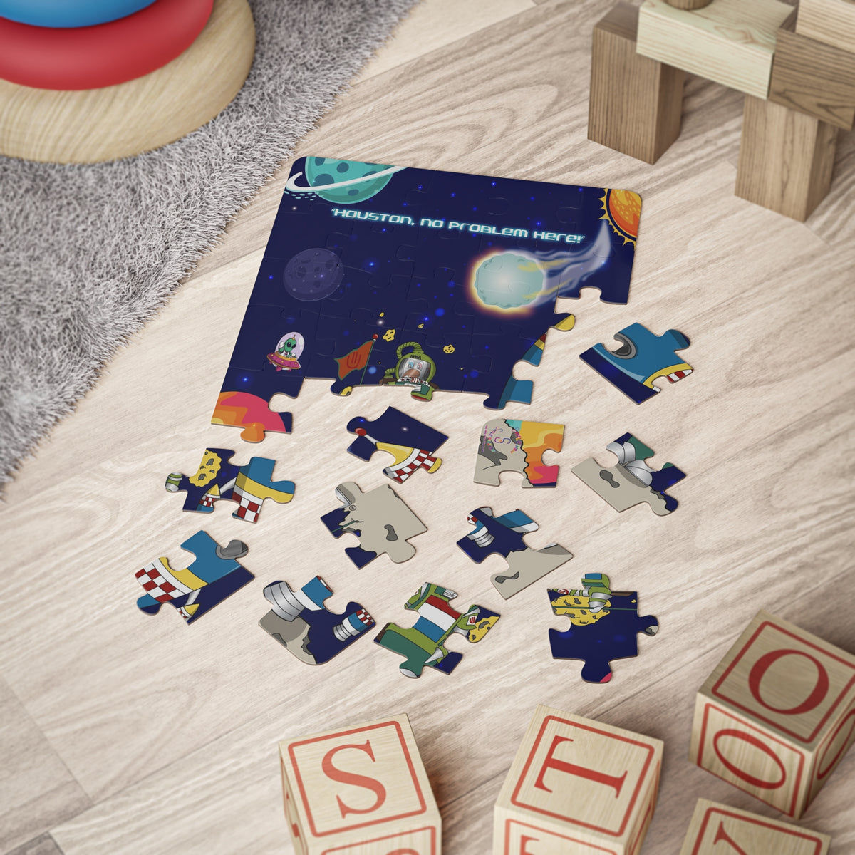 TuBz™ Kids' Puzzle, 30-Piece – "Houston, No Problem Here!" Graphic | Smile Universe Collection