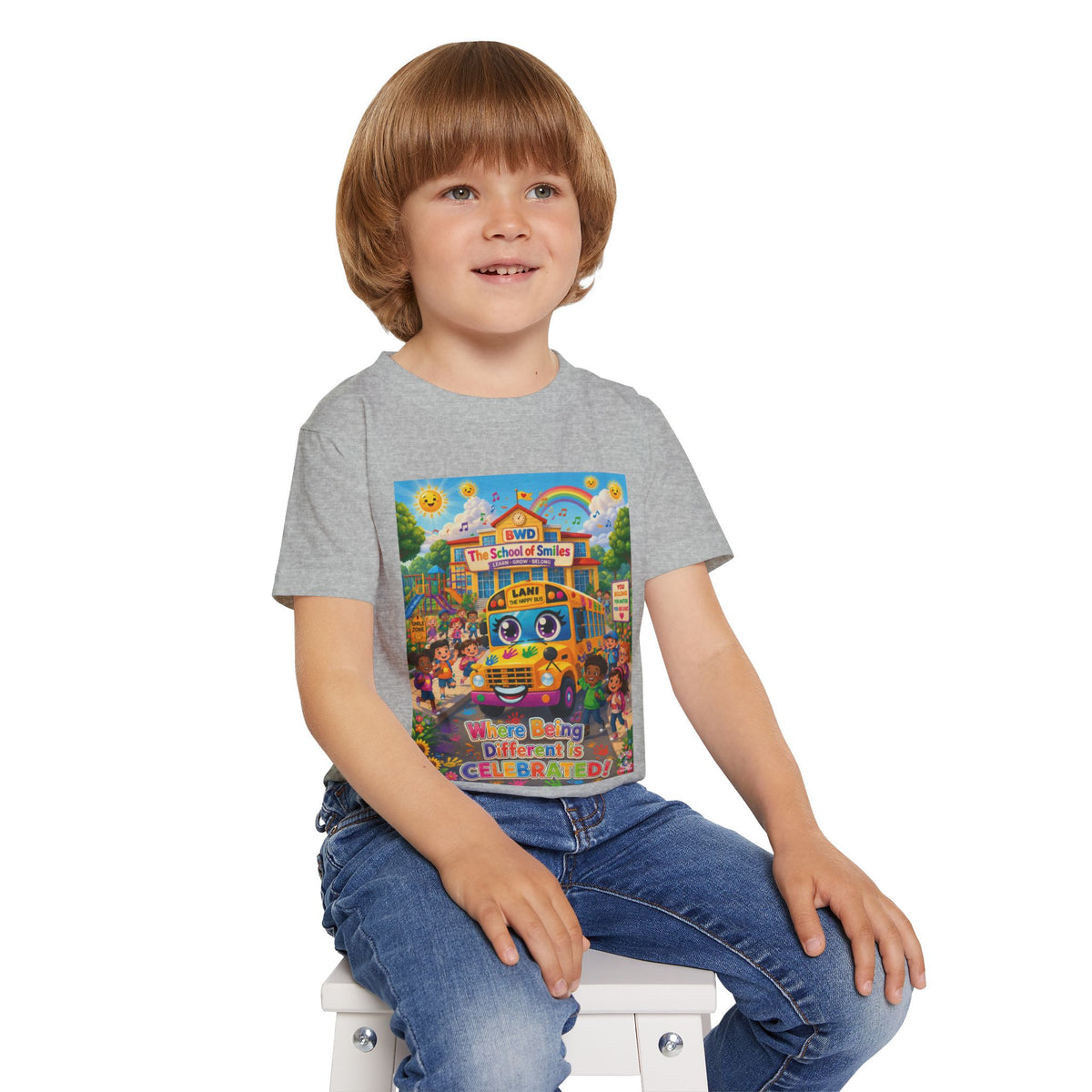 Lani™ Heavy Cotton™ Toddler T-Shirt – "Where Being Different is CELEBRATED!" Graphic Shirt